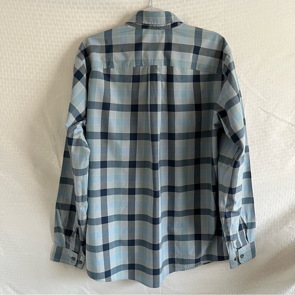 Eddie Bauer Classic Fit Long Sleeve Button Down Shirt Blue Plaid Size TL Vented - Picture 2 of 10